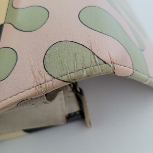 Emilio Pucci Geometric Leather Wallet Abstract Designer Italian Multicolor Large - Picture 9 of 11